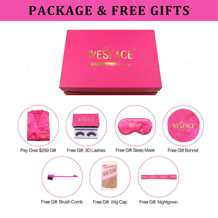 Wesface Ombre Brown Curly Brazilian Human Hair 4x4/13x4 Lace Wig Pre plucked Baby Hair Wigs for Black Women 180% Density