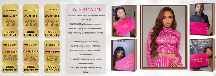 WESFACE HAIR BIG SALE COUPON