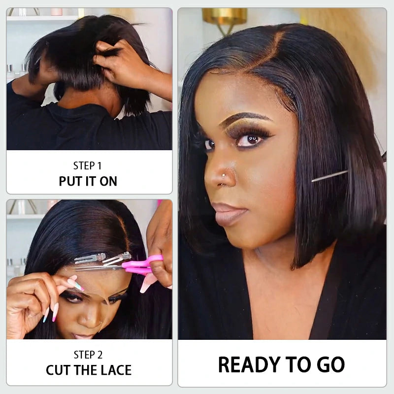Wesface Straight 13x6 Lace Bob Wig Human Hair Wig