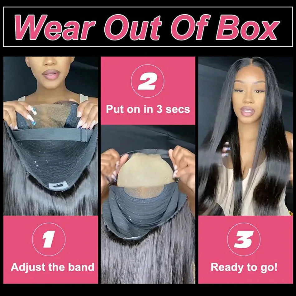 Wesface Straight Wear Go 5x5 / 4x6 HD Lace 180% Density Glueless 3D Elastic Dome Cap Human Hair Wig