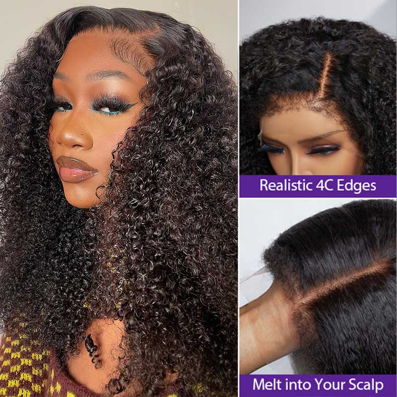 4c Edges HD Lace Kinky Curly Wig - Wesface Hair