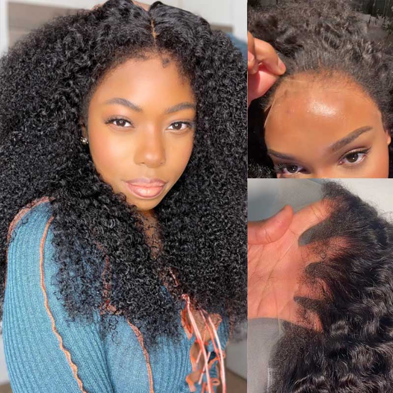 4c Edges HD Lace Kinky Curly Wig - Wesface Hair