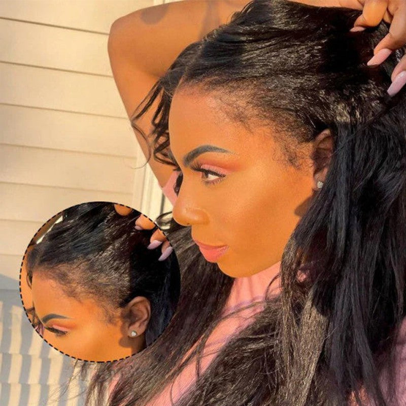 4c Edges HD Lace Kinky Straight Wig - Wesface Hair