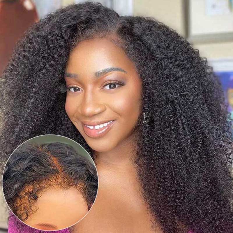 4c Edges T Part Lace Kinky Curly Wig