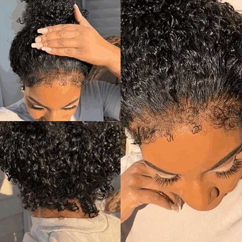 4c Edges T Part Lace Kinky Curly Wig
