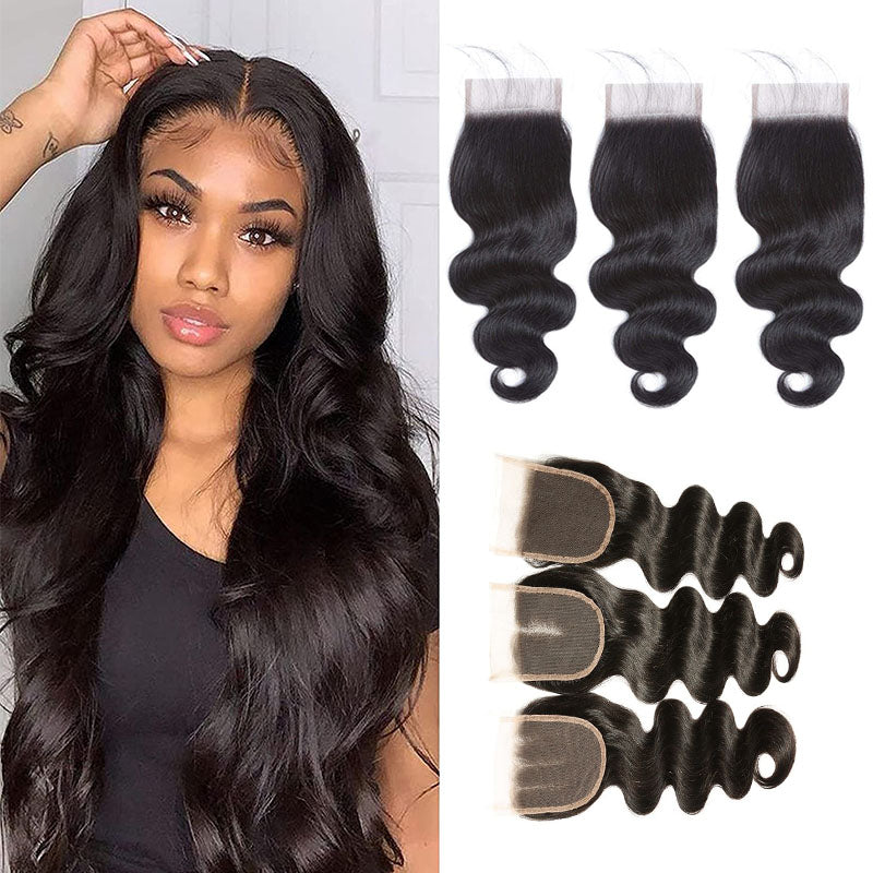 Wesface Body Wave 14-22 Inch 1 Pcs Human Hair Lace Closure