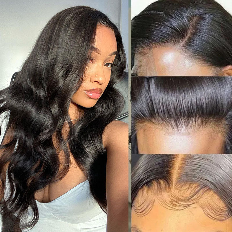 Wesface Body Wave 4x4 Lace Closure Wig Natural Black Human Hair Wig