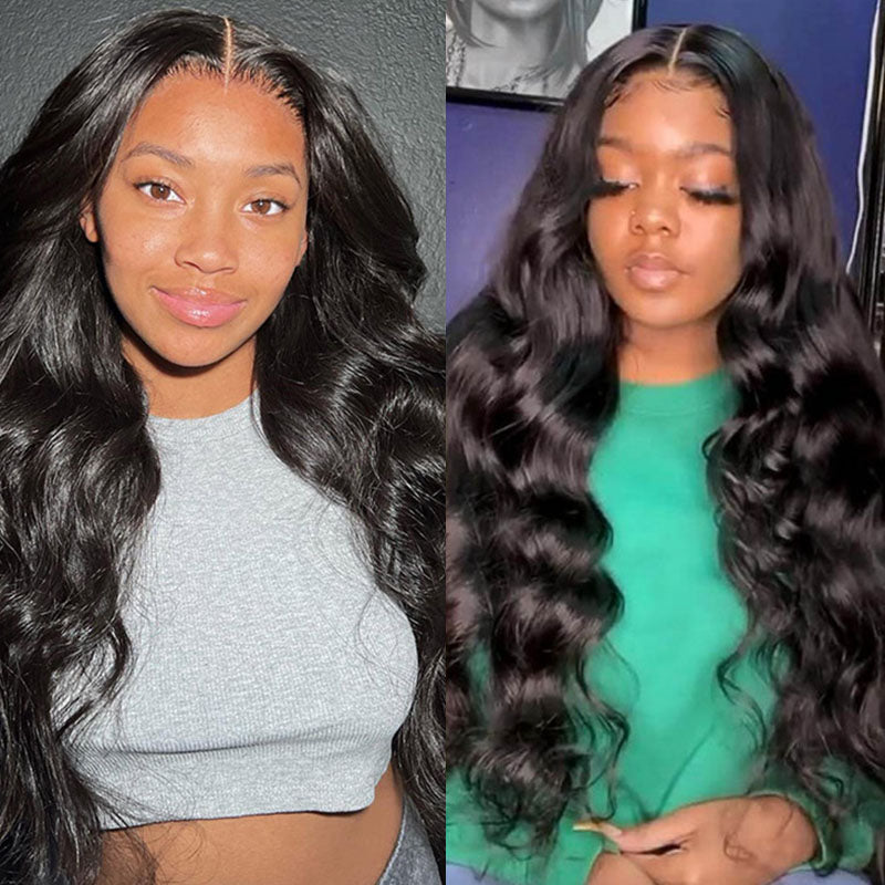Wesface Body Wave 5x5 Lace Closure Wig Natural Black Human Hair Wig