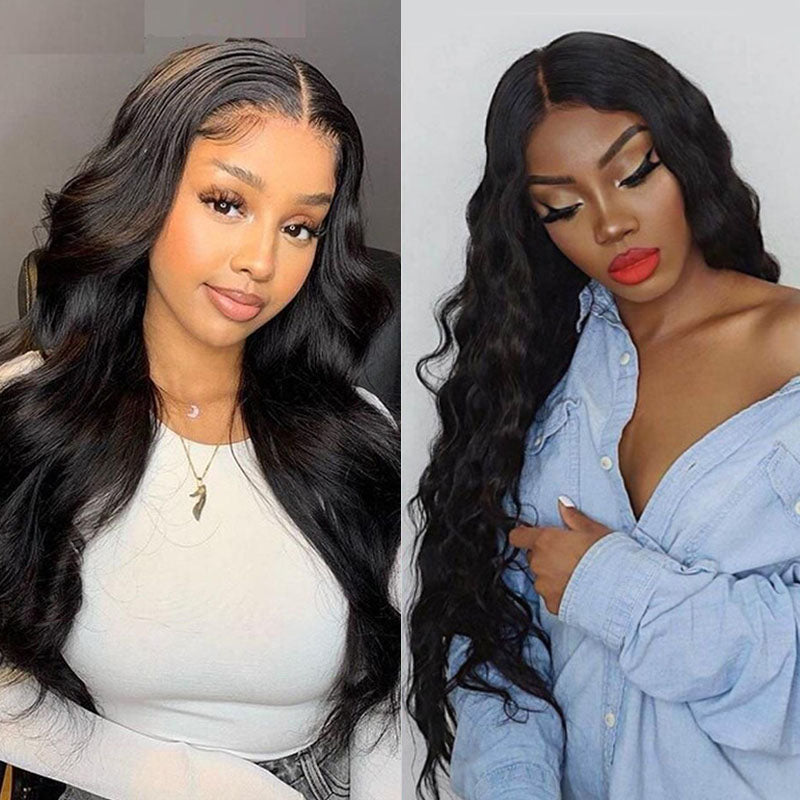Wesface Body Wave 5x5 Lace Closure Wig Natural Black Human Hair Wig