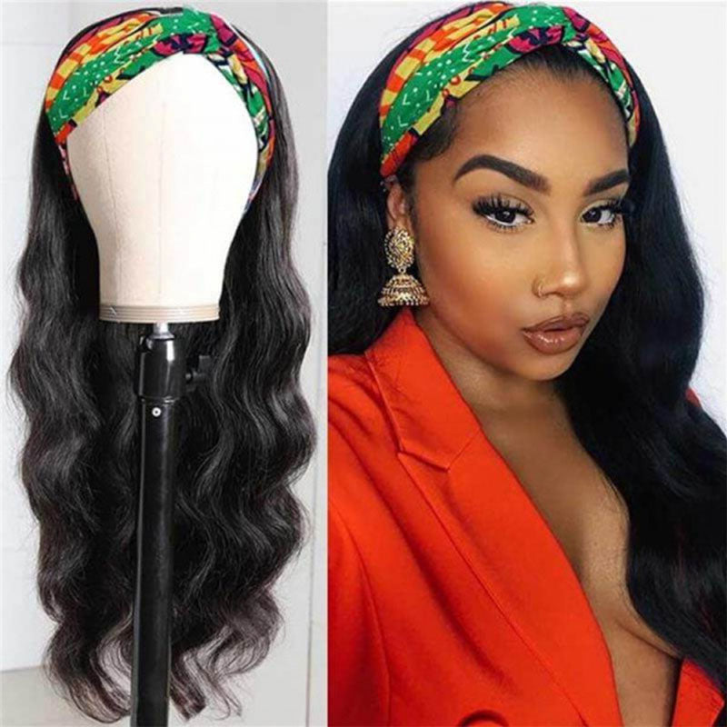 Wesface Body Wave Headband Wig Natural Black Human Hair Wig
