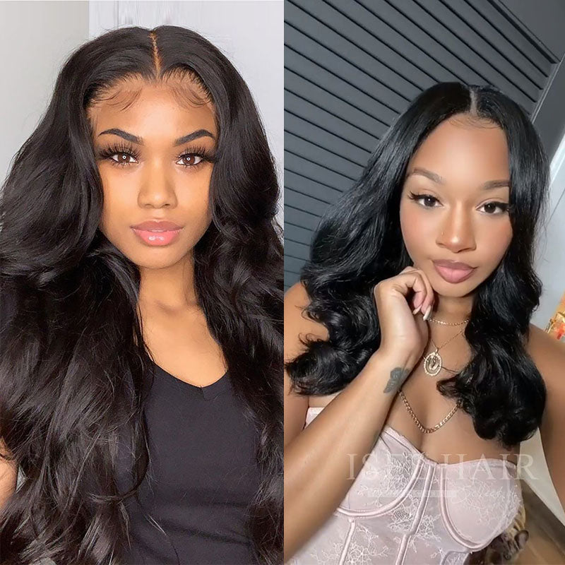 Wesface Body Wave U Part Wig Natural Black Human Hair Wig 180% Density