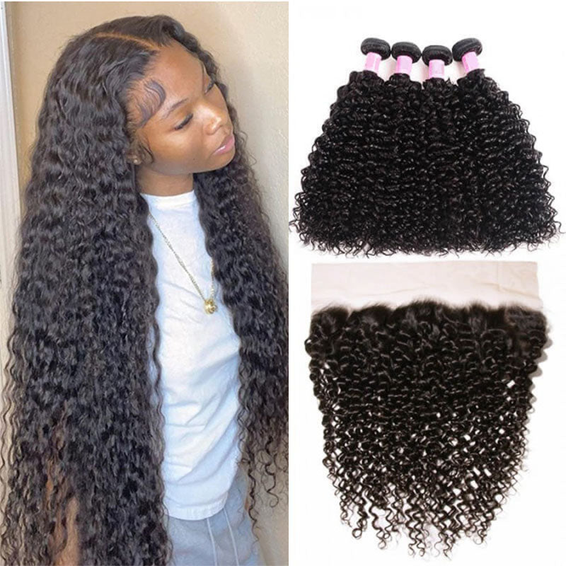 Wesface Culry 1 Pcs Lace Frontal Natural Black Human Virgin Hair