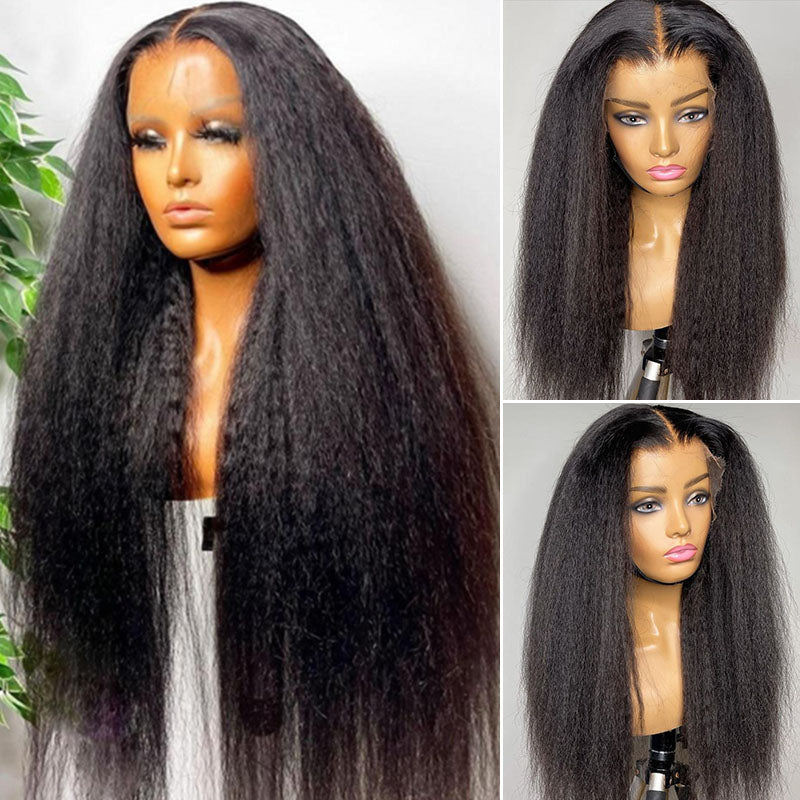 Real Swiss 13x4 HD Lace Front Kinky Straight Wig - Wesface Wigs