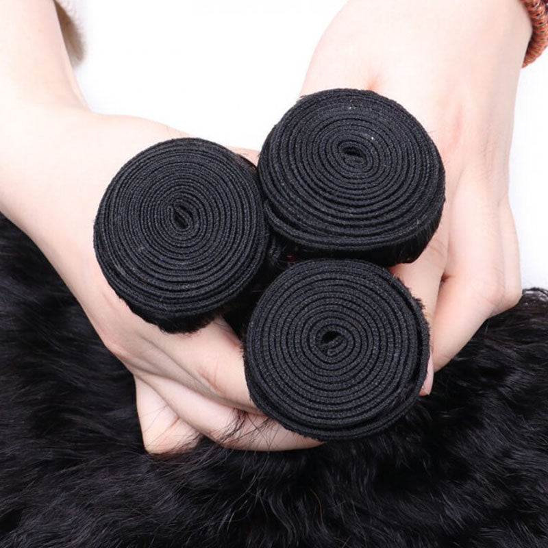 Wesface Kinky Straight 14-30 Inch 3 Pcs Bundles Natural Black Human Hair