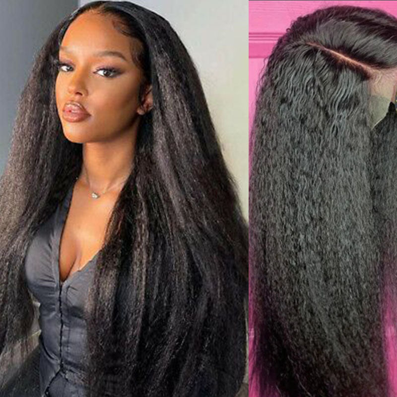 Real Swiss 5x5 HD Lace Closure Kinky Straight Wig - Wesface Wigs