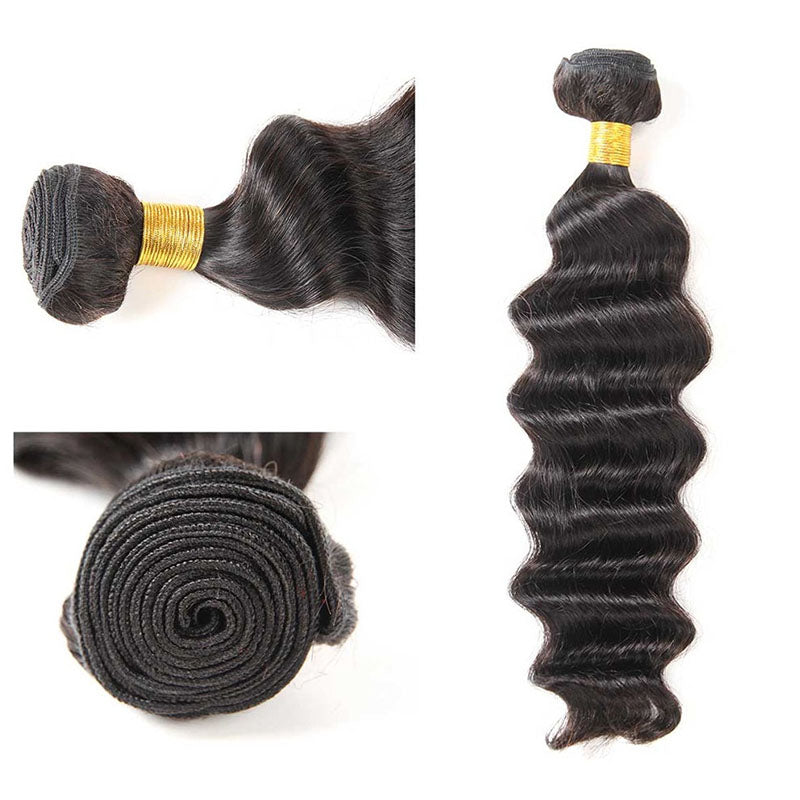 Wesface Loose Deep Wave 1 Pcs Bundle Natural Black Human Virgin Hair