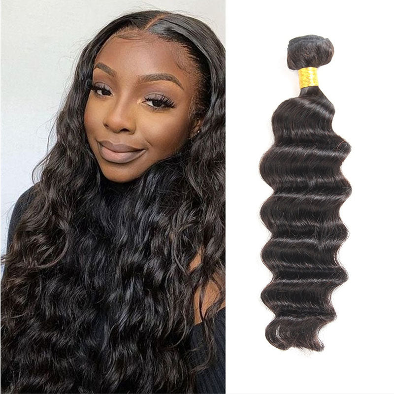 Wesface Loose Deep Wave 3 Pcs Bundles Natural Black Human Virgin Hair