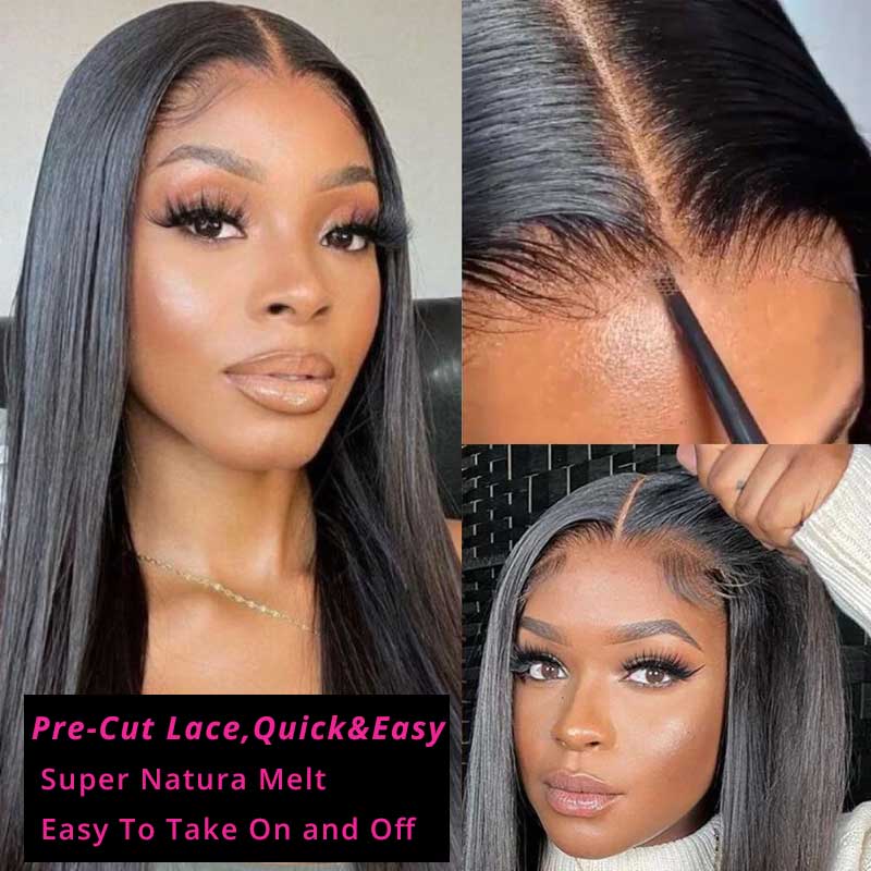 Pre Cut HD Lace Wear Go Glueless Straight Wig - Wesface Hair