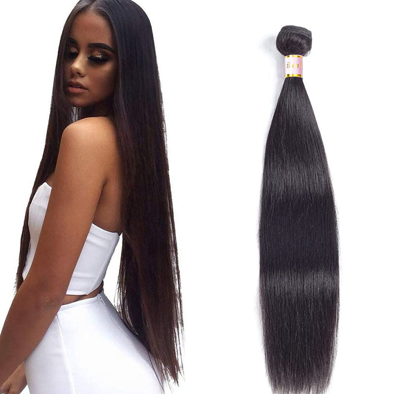 Wesface Straight 1 Pcs Bundle Natural Black Unprocessed Virgin Human Hair