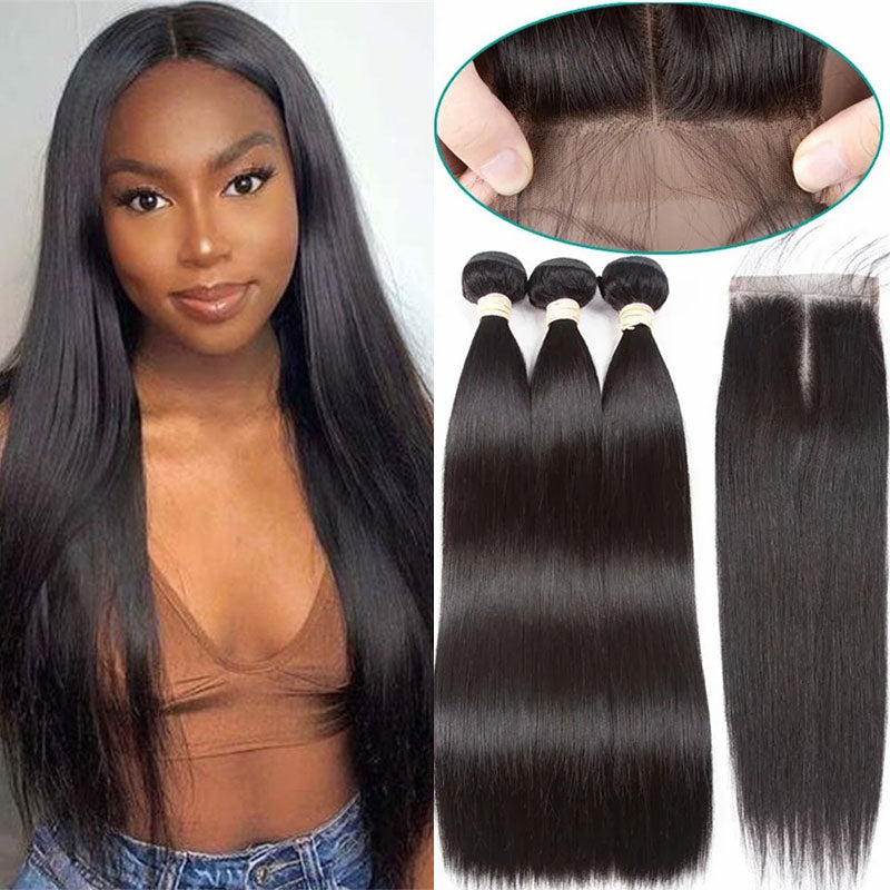 Wesface Straight 1 Pcs Bundle Natural Black Unprocessed Virgin Human Hair