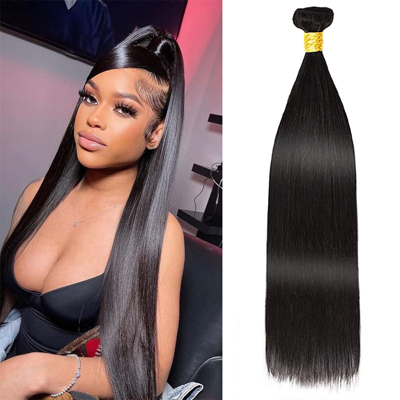 Wesface Straight 1 Pcs Bundle Natural Black Unprocessed Virgin Human Hair