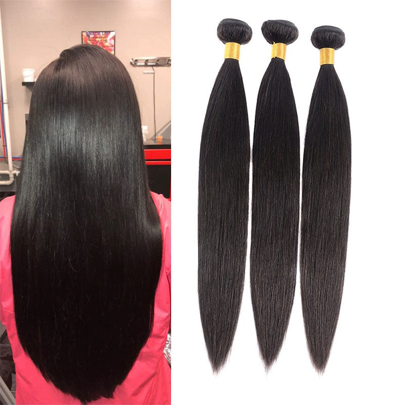 Wesface Straight 3 Pcs Bundles Natural Black Human Hair