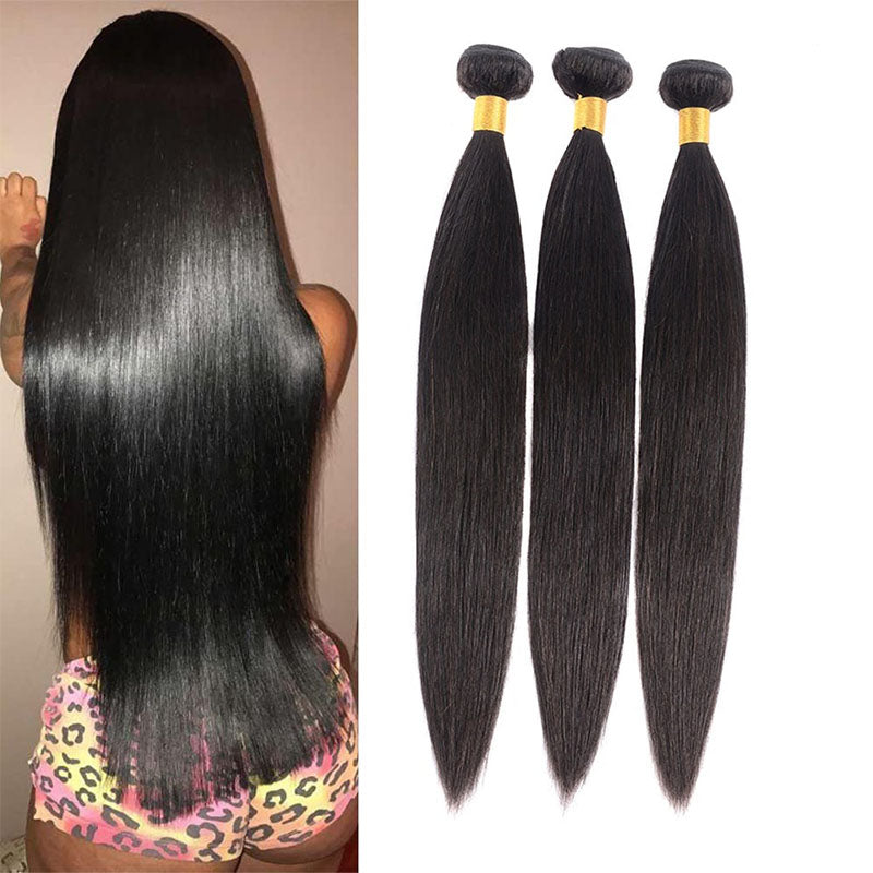 Wesface Straight 3 Pcs Bundles Natural Black Human Hair