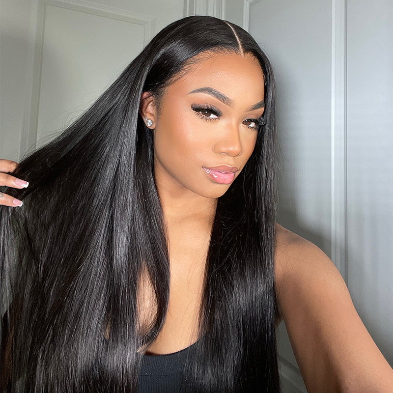 Real Swiss 5x5 HD Lace Closure Straight Wig - Wesface WigsWesface Straight 5x5 HD Lace Closure Wig Natural Black Human Hair Wig