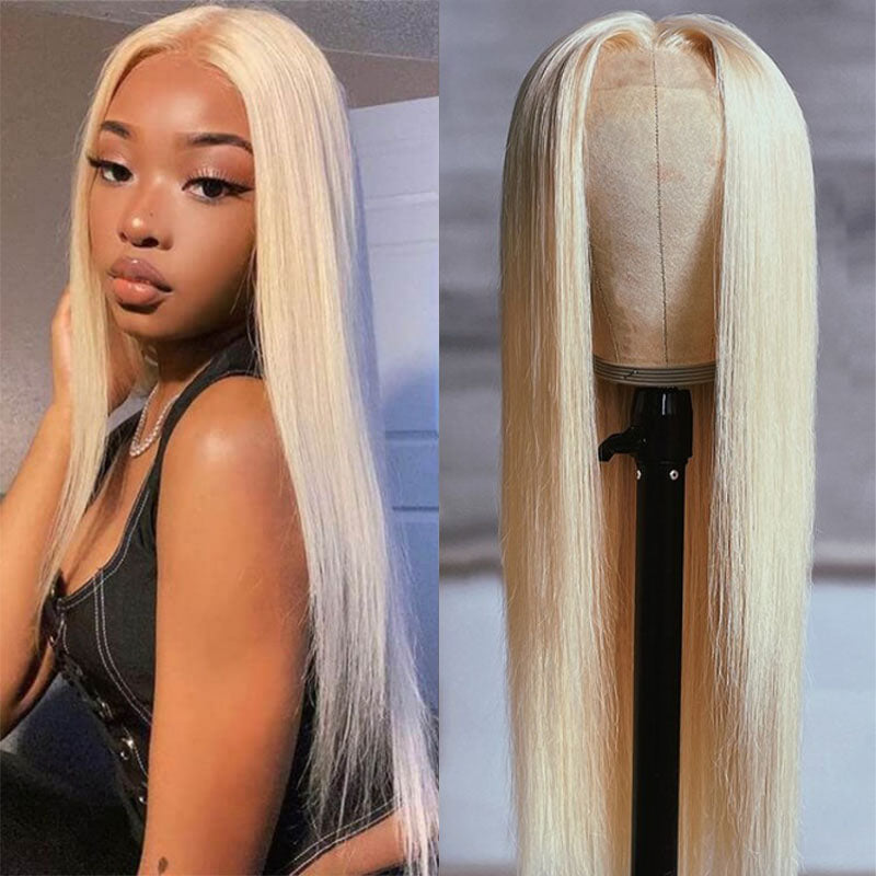 Peluca de cabello humano Wesface Straight 613 13x4 con encaje frontal transparente