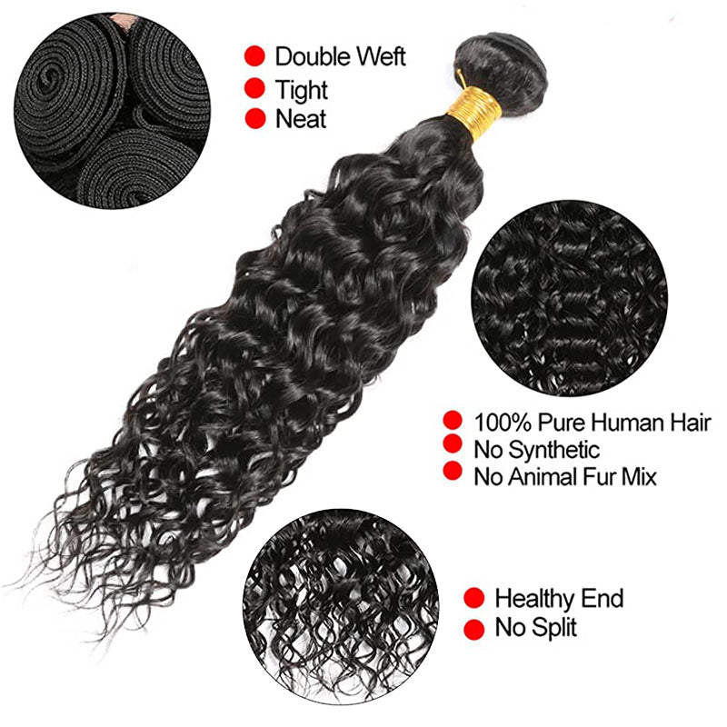 Wesface Water Wave 1 Bundle Hair Weft Natural Black Human Hair
