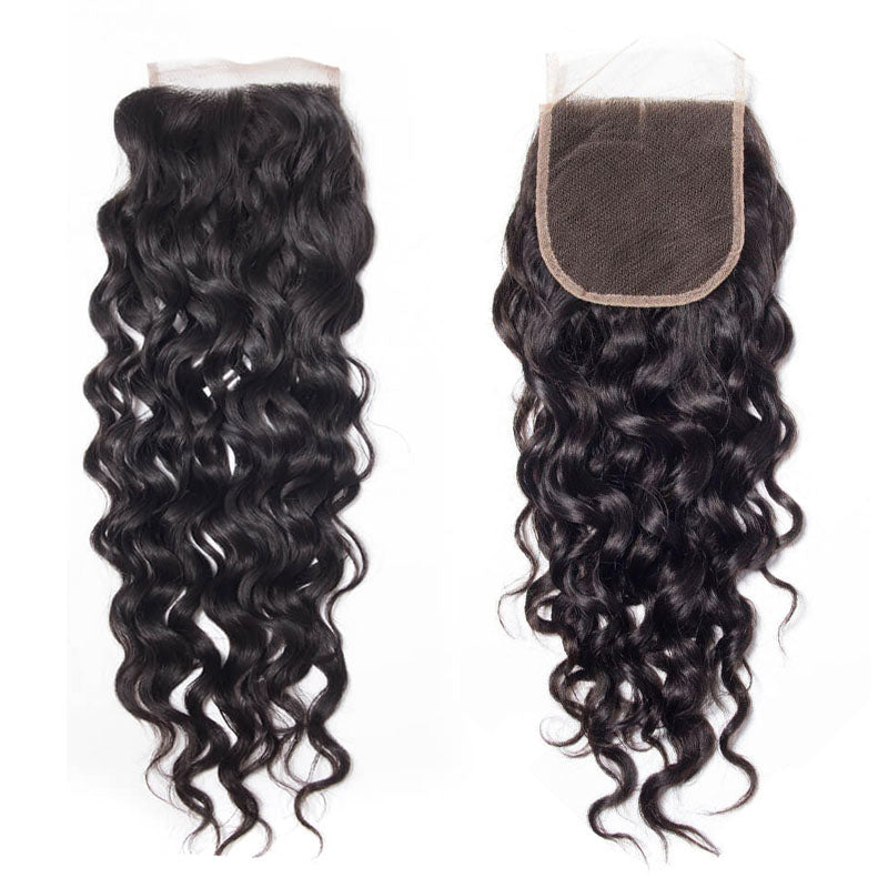 Wesface Water Wave 1 Pcs Lace Closure Natural Black Human Hair