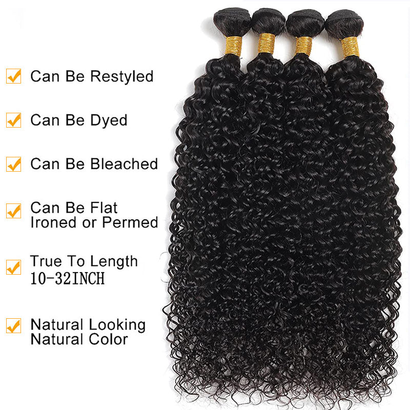 Wesface Water Wave 4 Bundles Human Hair Natural Black