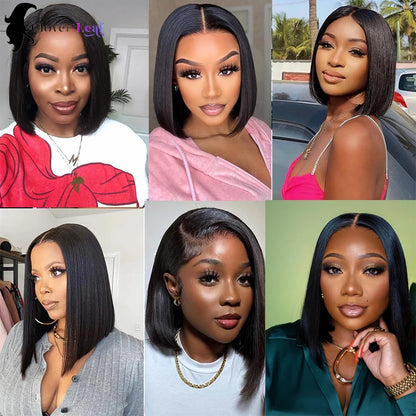 Wesface Wigs 13X4 Bob Wig Human Hair Straight Lace Front Wigs Human Hair Wigs for Black Women Short Bob Wigs bob human wigs Pre Plucked Natural Black Glueless bob Wig