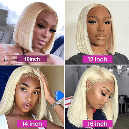 Wesface Wigs 613 Bob Blonde Lace Front Wigs Human Hair 13x4 Transparent Lace 613 Bob Frontal Wig Human Hair Pre Plucked With Baby Hair