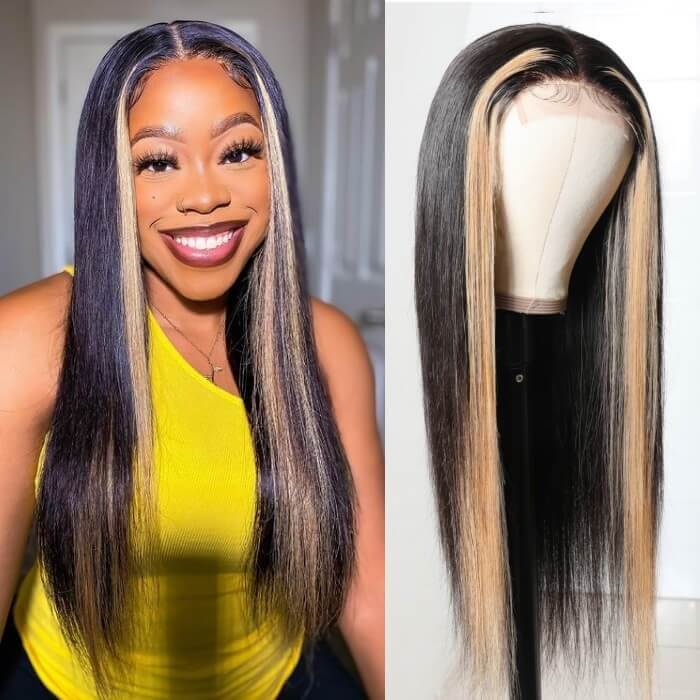 Wesface Wigs Skunk Strip 13x4 Lace Front Wig Glueless
