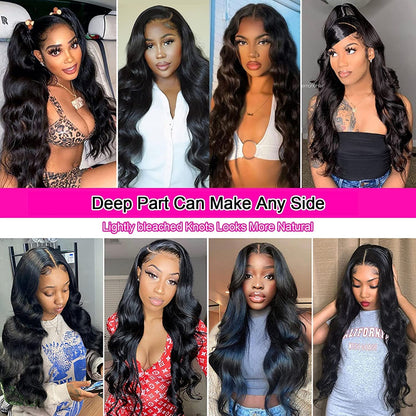 26 Inch Human Hair Wigs Body Wave Lace Front Wigs Pre Plucked Black Wig Human Hair 13x4 Glueless 180% Density Lace Frontal Wigs Body Wave Wig for Black Woman