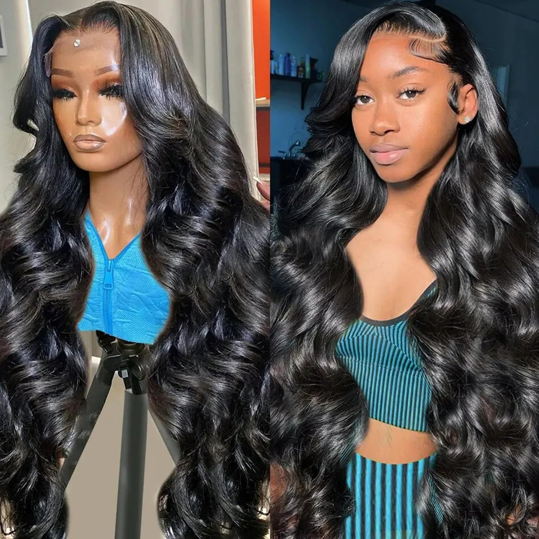 26 Inch Human Hair Wigs Body Wave Lace Front Wigs Pre Plucked Black Wig Human Hair 13x4 Glueless 180% Density Lace Frontal Wigs Body Wave Wig for Black Woman