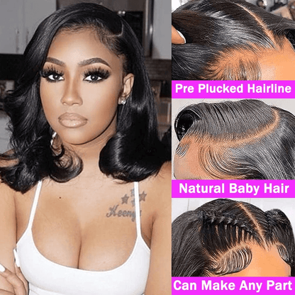 Wesface Loose Body Wave Full Lace Bob Wig Pre-plucked Clean Hairline Bleached Knots Short Loose Body Wave Bob Wig