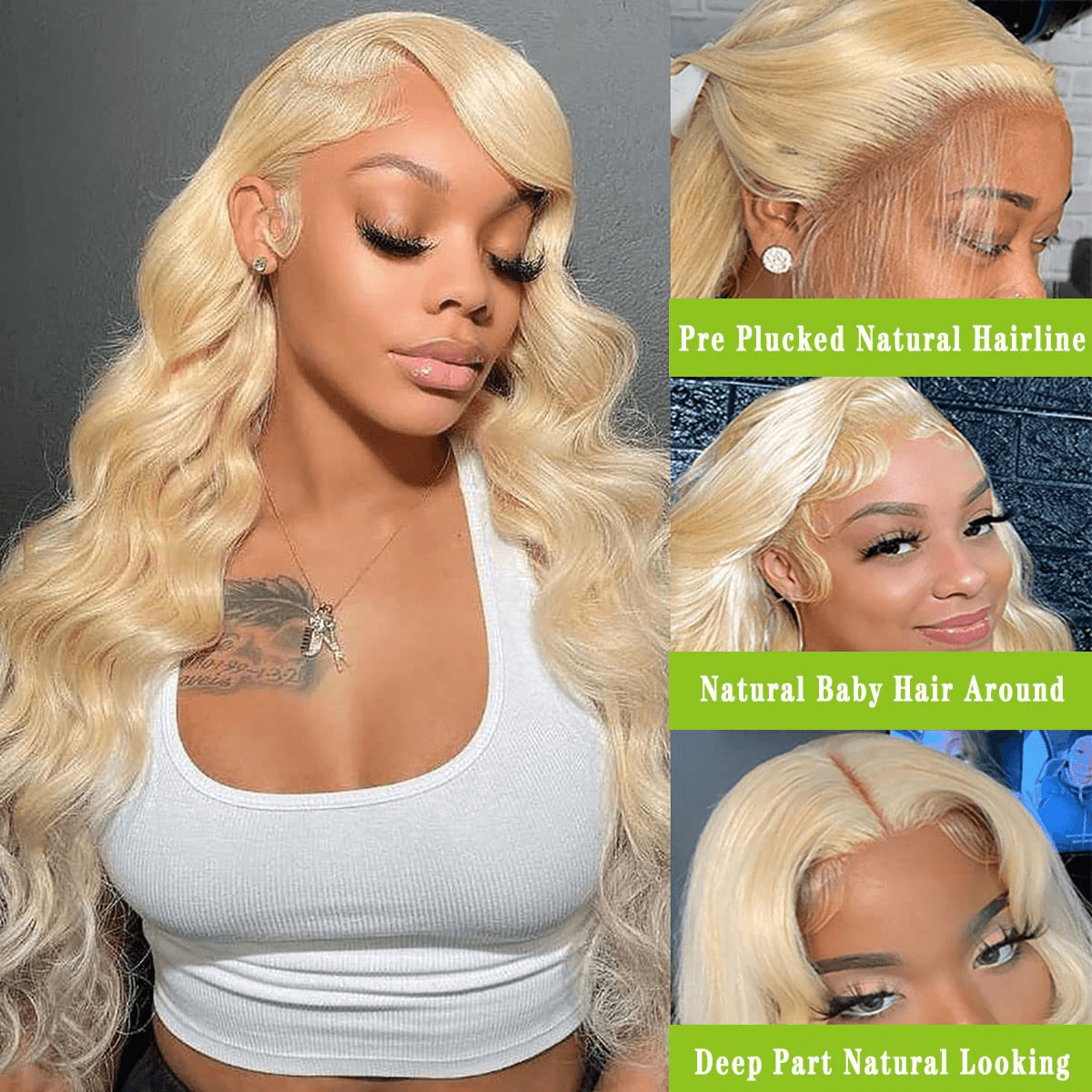 Wesface Wigs 613 Lace Front Wig Human Hair 13×4 Transparent Body Wave Blonde Lace Front Wigs Human Hair Pre Plucked with Baby Hair 613 Lace Frontal Wig Human Hair Wigs for Women