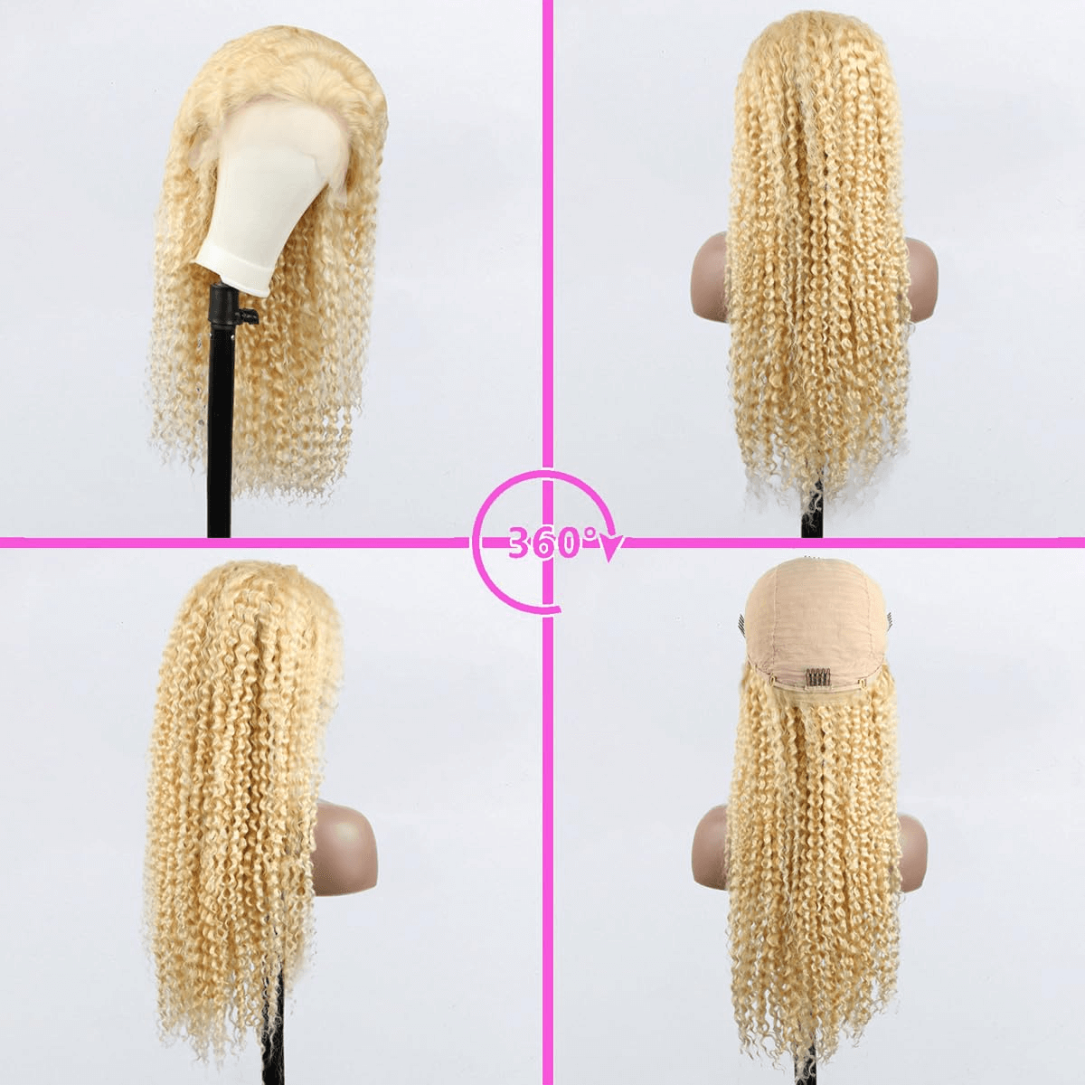 Wessface Wigs Blonde 613 Lace Front Wig Human Hair 13x4 Transparent Lace Frontal Curly Lace Front Wigs Human Hair Pre Plucked Bleached Knots With Baby Hair