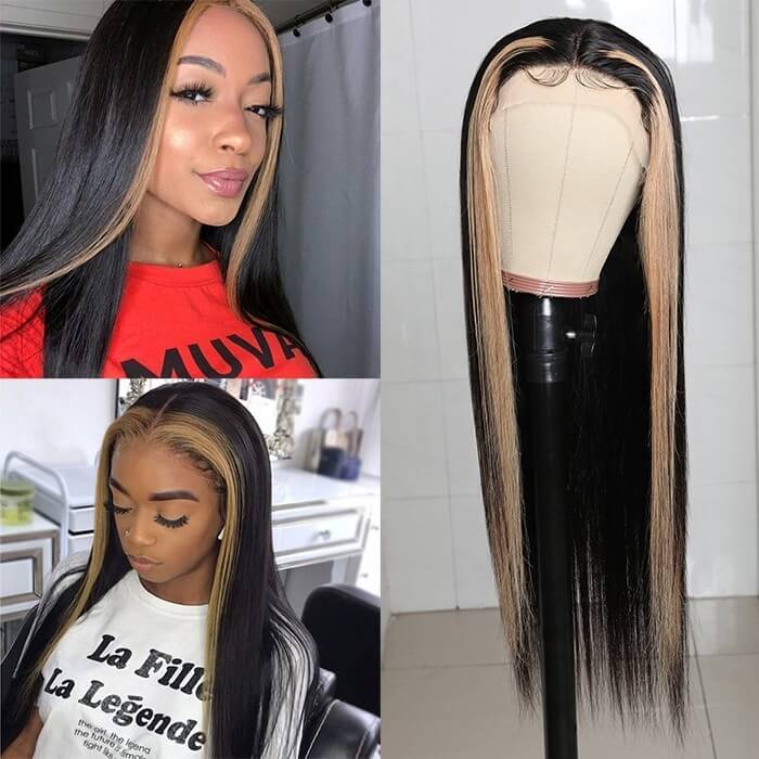 Wesface Wigs Skunk Strip 13x4 Lace Front Wig Glueless