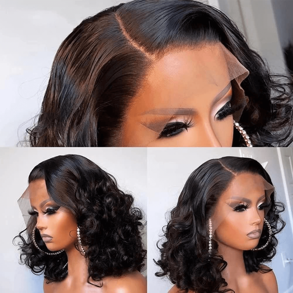 Wesface Loose Body Wave Full Lace Bob Wig Pre-plucked Clean Hairline Bleached Knots Short Loose Body Wave Bob Wig