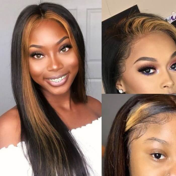 Wesface Wigs Skunk Strip 13x4 Lace Front Wig Glueless