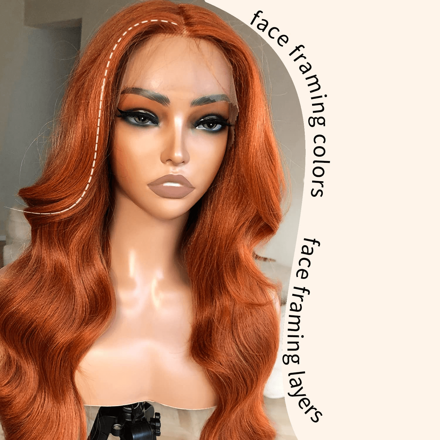 Wesface Wigs Ginger Wig Ginger Orange Body Wave 4X4 Lace Closure Wig Glueless Lace Wig Pre-plucked Pre-layered Body Wave Wig for Black Women