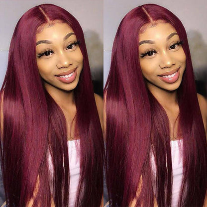 Wesface Glueless 99J Straight Wig 5x7 HD Pré-cortado Pronto para usar Glueless Human Hair Wigs para mulheres