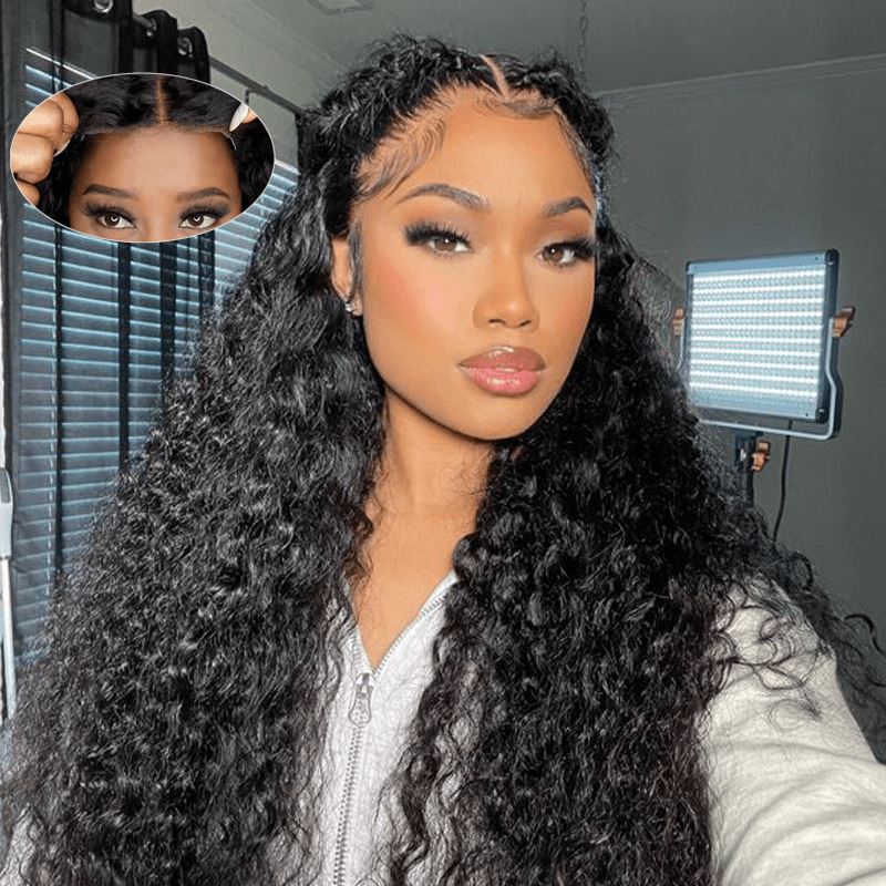 Wesface Kinky Curly Wigs 9x6 HD Lace Cabelo Humano Afro Curly Cabelo Humano Perucas 9x6 HD Lace Closure Perucas