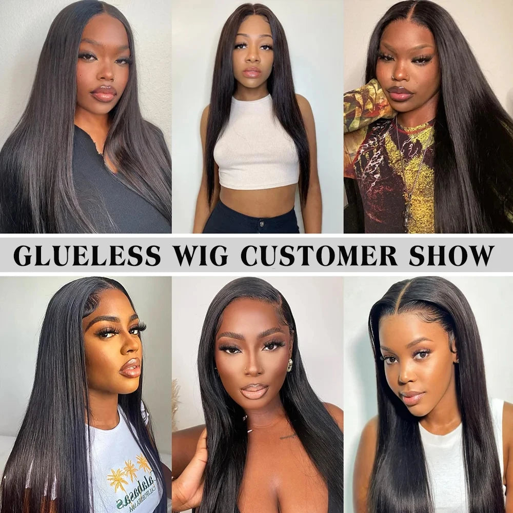 Wesface Wear Go Glueless Wig Brazilian Straight 9x6 Lace Closure Wig Human Hair Ready To Wear Pre Cut Pre plucked