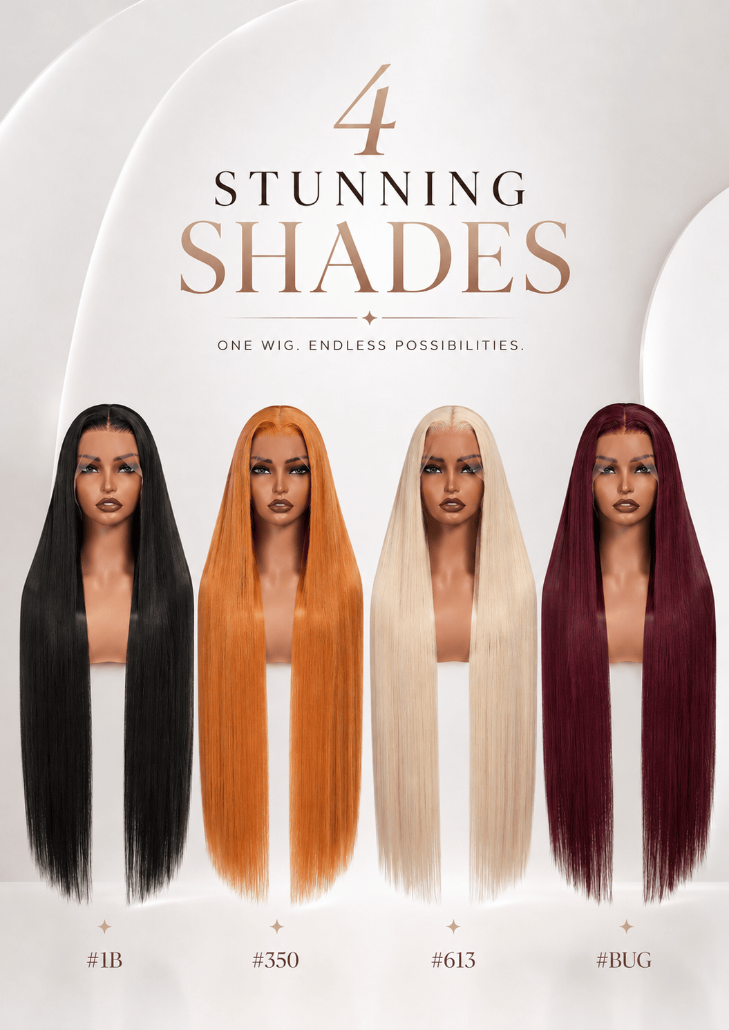 Wigaga Glueless 13x4 HD Lace Front Wig, 36 Inch Long Straight Synthetic Wig for Women, Middle Part Lace Wigs with Pre-Plucked Natural Hairline and Baby Hair, 200% Density Soft Lightweight Heat Resistant Fiber