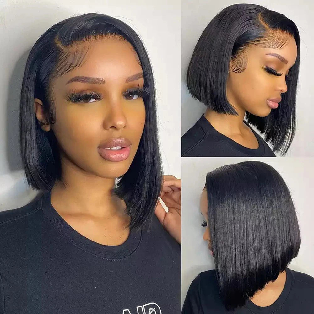 Wesface Wigs 13X4 Bob Wig Human Hair Straight Lace Front Wigs Human Hair Wigs for Black Women Short Bob Wigs bob human wigs Pre Plucked Natural Black Glueless bob Wig