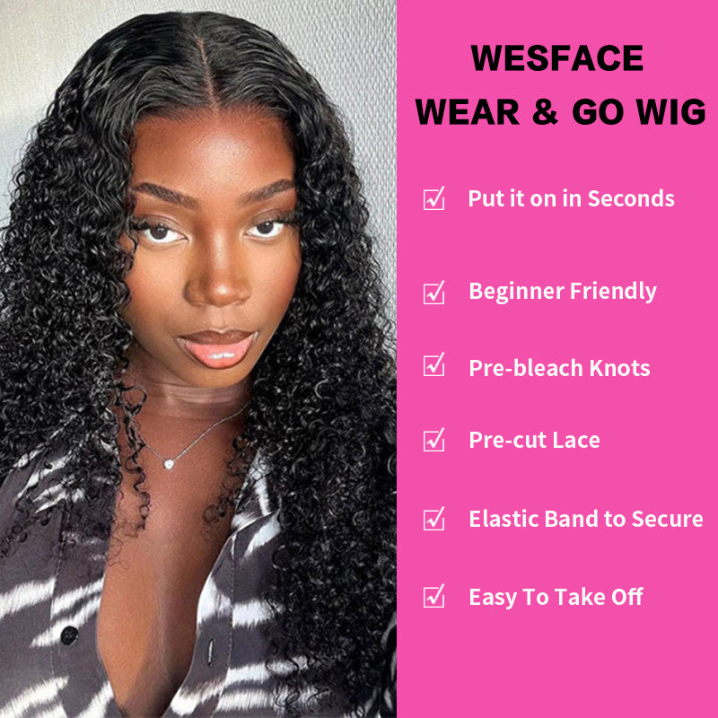 Pre Cut 5x5 &amp; 4x6 HD Lace Wear Go Glueless Deep Wave Wig - Wesface Wigs